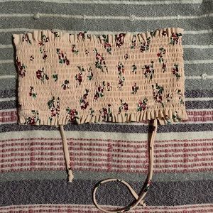 floral strapless bikini top